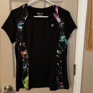 Black Multicolored Fila Workout Top